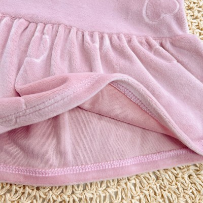 Vestido Manga Longa em Plush Corações e Laços - Rose 